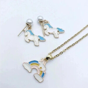 UNICORN Jewelry Set |Gold plated | Dainty Necklace| Gift for girl